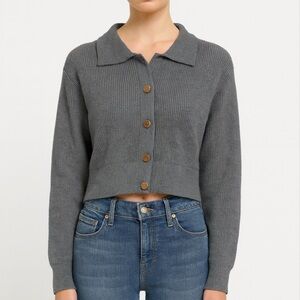 Gray Button-Up Cardigan